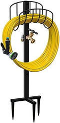 Artigarden Freestanding Garden Hose Holder Stake with Brass Faucet, Heavy Duty Metal Water Pipe Storage Stand Rack for Outdoor by Artigarden