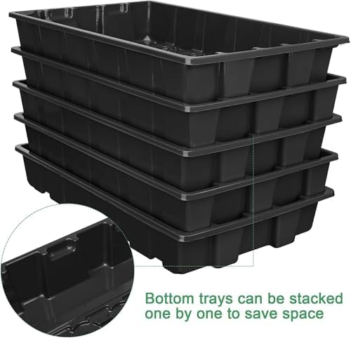 MIXC 5 Pack Seed Starter Tray, 200Cell Mini Propagator Greenhouse Grow Kit - Image 4