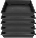 NIMYAU Square Plant Saucer 6 Inch 5 Pack6 8 12 14 16 18 20 Heavy Duty Plastic Plant Saucers for Indoors Outdoors, Plant Trays for Pots, Flower Pot No Holes Plant Drip Trays by NIMYAU