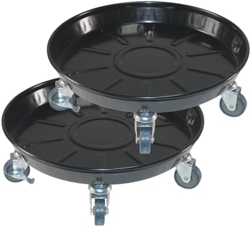 10" Heavy Duty Plant Dolly with Wheels, 160lbs Metal Rolling Plant Stand with Casters, Round Wheeled Planter Caddy Roller Base Carry Potted Tree Flower Pot for Indoor Outdoor Garden, 2 Pack, Black by FLRISNTIG