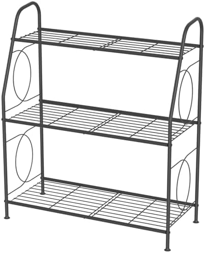 VyGrow Plant Stand, 3 Tier Plant Shelf for Indoor Outdoor, Heavy Duty Metal Outdoor Plant Stand Holder Rack for Living Room Balcony and Garden, Iron Wire, Black - Image 6