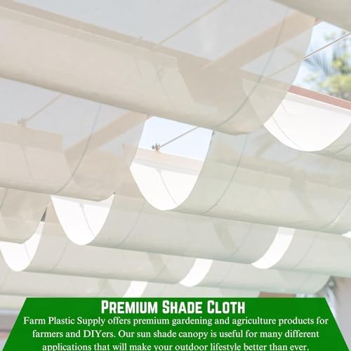 Farm Plastic Supply - White Shade Cloth - 50% - Mesh Fabric for Fence Privacy Screen, Garden Shade, Mesh Fence Screening, Shade Cloth Rolls, Wind Screen (6' x 250') - Image 6