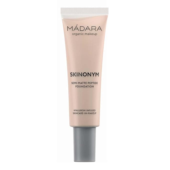 MADARA Organic Skincare |SKINONYM Semi-Matte Peptide Foundation, #20 IVORY, 30ml – Boosted by collagen-supporting peptides, Semi-matte finish, Adapts to the skin's texture, Ecocert certified.