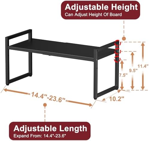 2 Pack Expandable Storage Shelves,100LBS Heavy Duty Metal Shelving Units - Image 2