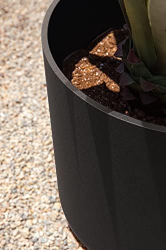 Veradek Round Black Plastic Planter Pots for Indoor/Outdoor Garden Use, with Drainage Holes, Suitable for Small to Large Succulent Plants, Flowers, Modern Interior Plants - Image 5