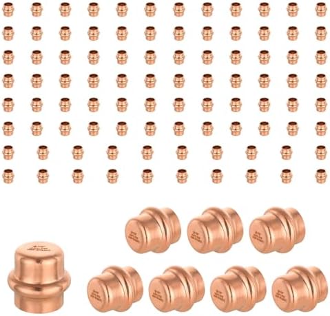 (Pack of 100) EFIELD 1/2-inch Copper Press Fit End Cap (Plug) Plumbing Fittings, LBP Design, Heavy Copper Structure by EFIELDPEXTUBING