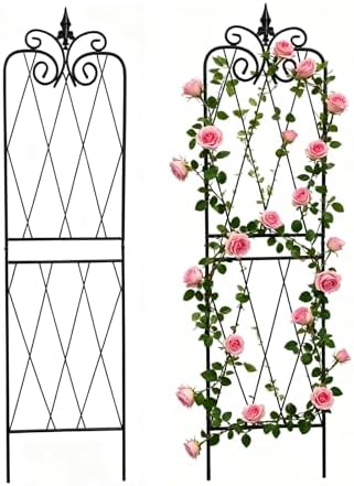 Garden Trellis for Climbing Plants 59inch x15inch Rustproof Metal Vine Trellises for Outdoor Climbing Plants Support Structures A (150cm) 2Pack by SCENDOR