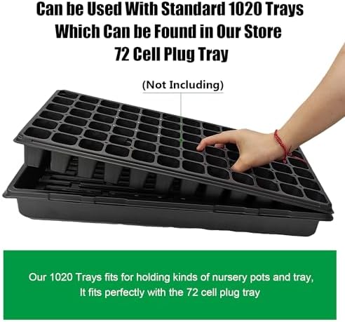 RooTrimmer 20 Pack 1020 Trays, No Drain Holes, 20" x 10", Extra Thick Heavy Duty Seed Starting Trays -Reusable Propagation Flats for Microgreens, Seedlings, Plant Germination, Fodder and Transplant - Image 3