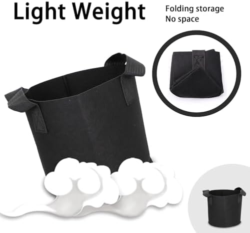 Grow Bags,Growing Pot Bags Garden Grow Bag Indoor Outdoor Fabric Aeration Plant Pot Container Flower Vegetable Pouch (Black,2 Gallon) - Image 5