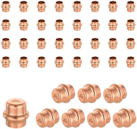(Pack of 40) EFIELD 1/2-inch Copper Press Fit End Cap (Plug) Plumbing Fittings, LBP Design, Heavy Copper Structure by EFIELDPEXTUBING