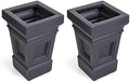 Step2 Atherton Square Planter, Large Planters for Outdoor Plants, Gardening and Flower Pot for Patio or Porch, Efficient Drainage, Durable Plastic, Onyx Black, 2-Pack by Unknown