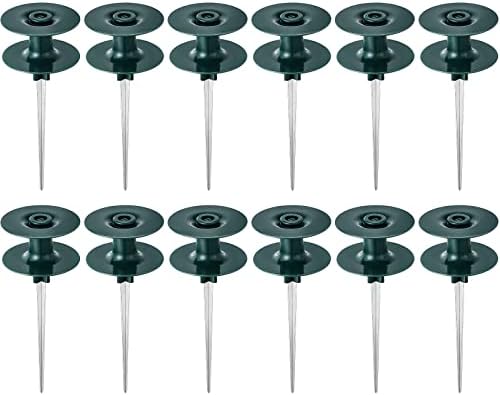 Chumia Garden Hose Guide Stakes, 10 Inch Metal Spike, Dark Green, 12 Pieces by Chumia