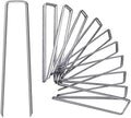 6 Inch Galvanized Landscape Staples Stakes, 25 50 100 PCS Anti-Rust Garden Staples Tent Ground Stakes U-Shaped Landscape Pins for Secure Lawn Fabric, Decoration (25, 6 Inch) by Unknown
