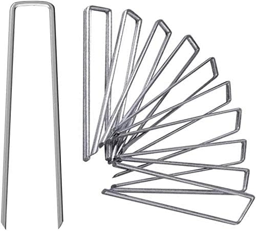 6 Inch Galvanized Landscape Staples Stakes, 25 50 100 PCS Anti-Rust Garden Staples Tent Ground Stakes U-Shaped Landscape Pins for Secure Lawn Fabric, Decoration (25, 6 Inch) by Unknown