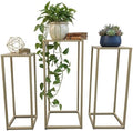 Cocoyard Garden Supply Geometric Centerpieces for Wedding Tables, Set of 3 Metal Plant Stands – Modern Nesting Pedestal Side Tables, No Assembly Required, Indoor Outdoor, Gold, 19.7"/23.6"/27.5" by CocoyardGardenSupply