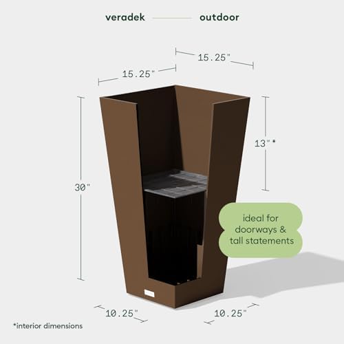 Veradek Pure Series Taper Planter - Tall Tapered Outdoor Planter with Shelf - Image 2