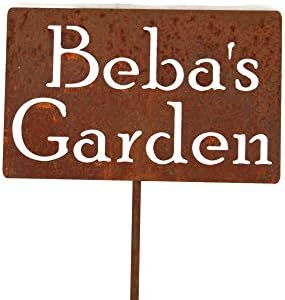 Family Name Gift Garden Stake 20 to 33 Inches Tall (Beba's Garden, Small 21.25" Tall) by Unknown