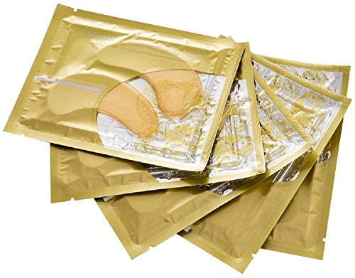 10 Pairs Collagen Crystal Eye Mask and 10 Pcs Collagen Crystal Lip Mask, Anti Aging Eye and Lip Mask, Collagen Crystal Mask Set (Gold)