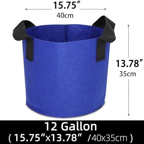 Grow Bags,Growing Pot Bags Garden Grow Bag Indoor Outdoor Fabric Aeration Plant Pot Container Flower Vegetable Pouch (Dark Blue,12Gallon) - Image 3