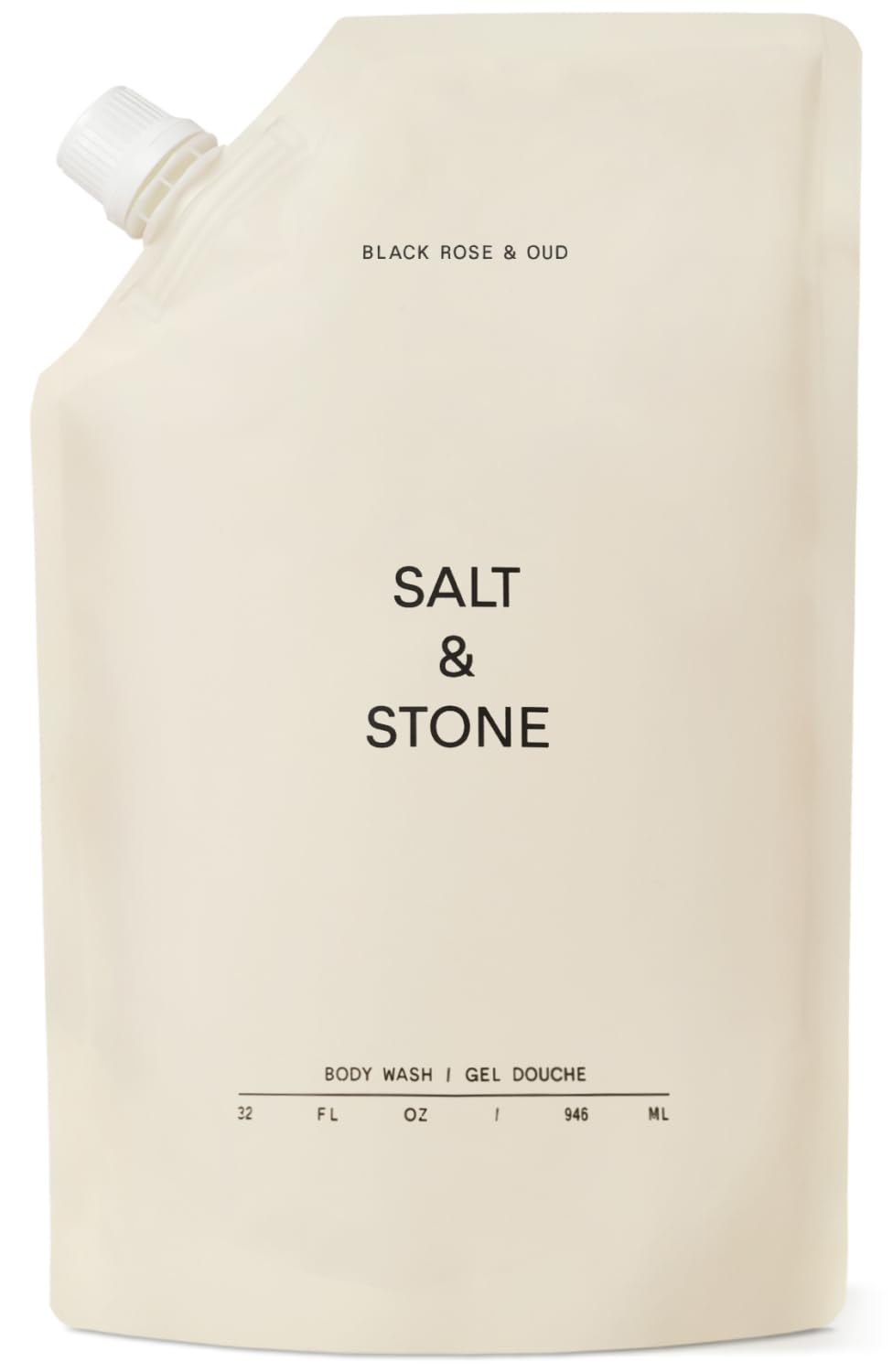 Salt & Stone Body Wash with Antioxidants for Deep Moisture | For Women & Men, Sulfate, Paraben, & Dye Free, Leaving Skin Soft and Hydrated | Black Rose & Oud 32 fl oz
