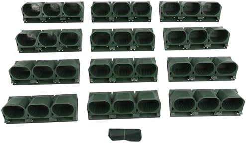 36-Pot Wall Mounted Planter – Vertical Wall Planter with Water Storage Layer, Stackable Flower Pot Holder for Indoor Outdoor Garden Balcony (12 * 3-Pot) (Army Green) - Image 6