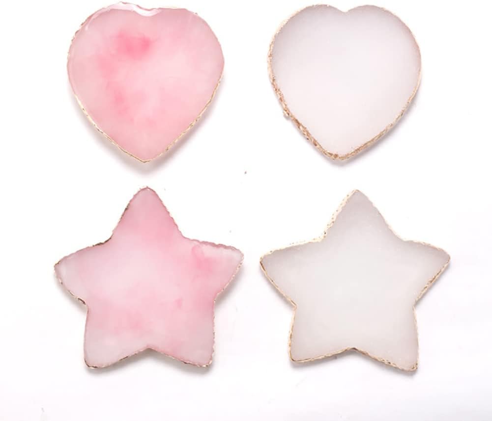 Heart Shape Resin Palette Nail Art Painting Palette Nail Design Palette Gold Edge Nail Holder Makeup Display Board Manicure Tool Pink