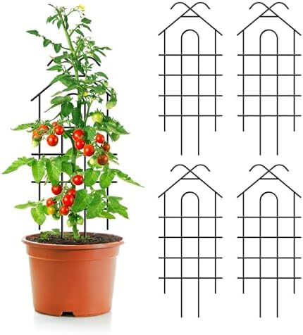 ARIFARO 4 Pack 24" Metal Garden Trellis for Climbing Plants Outdoor by ARIFARO