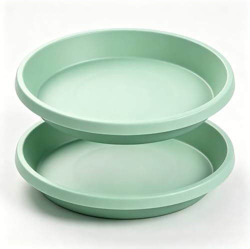 NIMYAU Plastic Plant Saucers 10 Inch Round Pack of 2 Thick Reusable Drip Trays for Indoor Outdoor Plants by NIMYAU
