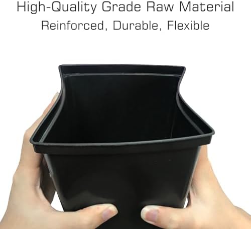 1/2 Gallon Square Nursery Pots 48PCS Black Thick Durable Plastic Flower Pots with Drainage Holes, Reusable Seedling propogation Starter Pots for Indoor Plants, Transplanting, Succulents - Image 4