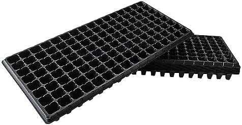 RooTrimmer 10Pcs 128 Cell Seed Starter Trays, Thick Durable Nursery 128 Cell Plug Tray Seedling Flat Plastic Shallow Tray for TD538 1020 Trays (21.26", 11.02", Deep 1.89"), GGBQ128 by RooTrimmer