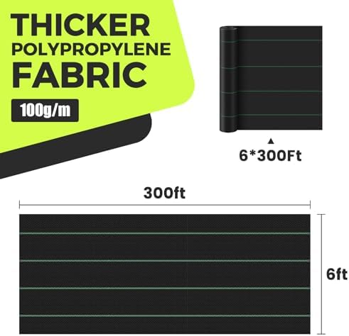Driveway Fabric Weed Barrier Landscape Fabric Heavy Duty Garden 6ft x 300ft Landscaping Fabric Outdoor Weed Mat Weed Control Gardening Mat Geotextile Fabric - Image 6