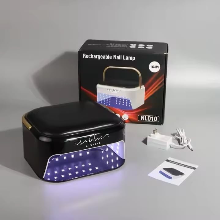 Sophie Arts Super Strong LED/UV Nail Lamp, 82 LED Beads, 12-Hour Battery Life, Fast Dry for UV Gel, Acrylic and Builder Gel (Black)