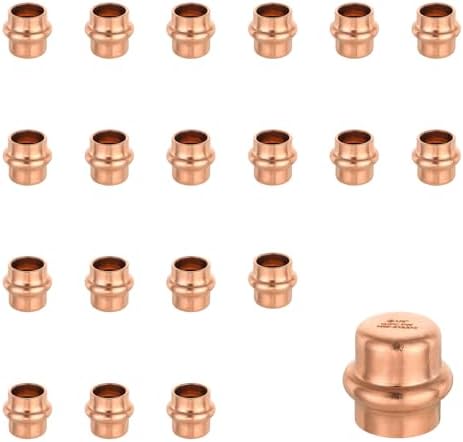 (Pack of 20) EFIELD 1/2-inch Copper Press Fit End Cap (Plug) Plumbing Fittings, LBP Design, Heavy Copper Structure by EFIELDPEXTUBING