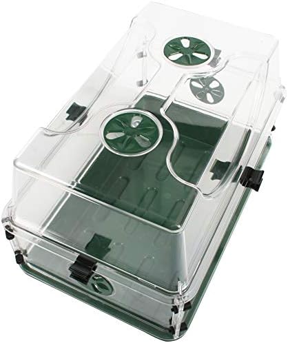 EarlyGrow Medium Seed and Herb Domed Propagator with Vented Side Height Extension and Security Clip Set,Green by EarlyGrow