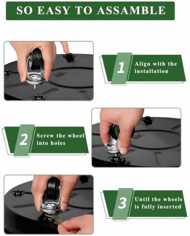 Metal Heavy Duty Plant Caddy Round Flower Pot Mover, 3 Pack Mixed of 14", 16" and 20" Rolling Plant Stand with Wheels, Indoor Outdoor Plant Dolly with Casters Planter Tray, Black - Image 5