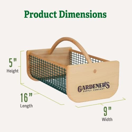 Gardener's Supply Company Garden Harvest Basket | Versatile Gardening & Vegetables Gathering Hod | Natural Smooth Pine - Maple Frame & Coated Mesh | 16"L x 9"W x 7"H - Small - Image 2