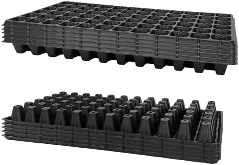 RooTrimmer 72 Cell Seed Trays, Thick Durable 72 Cell Plug Tray Seedling Plastic Nursery Tray for 1020 Flat Germination (10-Pack, 21"×11", 1.81" Height, Low) by RooTrimmer
