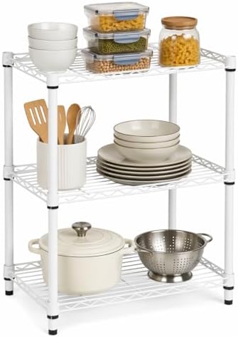Honey-Can-Do 3-Tier White Wire Shelf, NSF, 250 lb/Shelf, 14x24x30 in by Honey-Can-Do