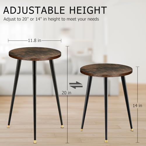 KINNARY Tall Plant Stand Indoor, Mid Century Wood Plant Stand Plant Table for Flower Pots, Heavy Duty Metal Plant Holder, Modern Home Decor Small Round Side End Table (11.8"x20") - Image 3