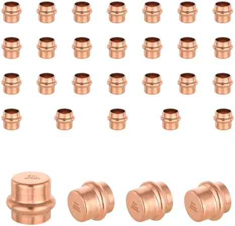 (Pack of 30) EFIELD 3/4-inch Copper Press Fit End Cap (Plug) Plumbing Fittings, LBP Design, Heavy Copper Structure by EFIELDPEXTUBING