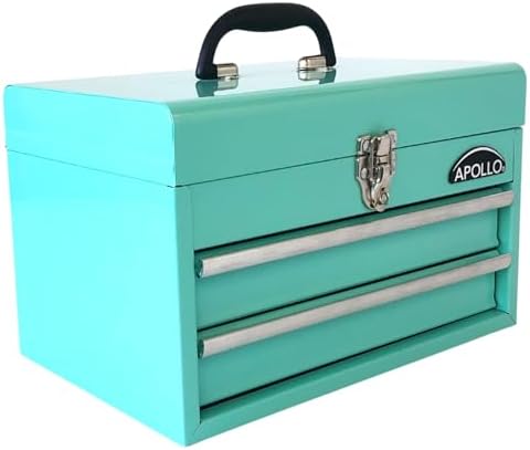 Apollo Tools 14 Inch Steel Tool Box, Aqua Green DT5010-GR by ApolloTools
