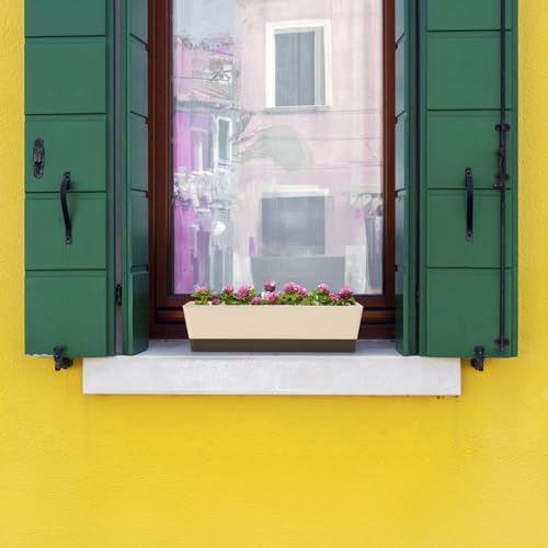 GREANER Window Boxes, 1 Pack 16 x3.8 Inch Indoor Rectangle Planter, Herb Succulent Cactus Window Box with Saucer, Modern Plastic Plant Pot for Windowsill, Garden Balcony, Home Office Outdoor Decor - Image 4