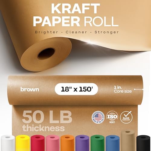 IDL Packaging 18" x 1800" (150 feet) - Brown Kraft Paper Roll - 50lb Thickness - Heavy-Duty Paper for Packing, Moving, Shipping, Crafts - 100% Recyclable Natural Kraft Wrapping Paper - Image 4