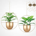 2 Pack Gold Hanging Planter with 5.5" Pot, Gold Plant Hanger by Shineloha
