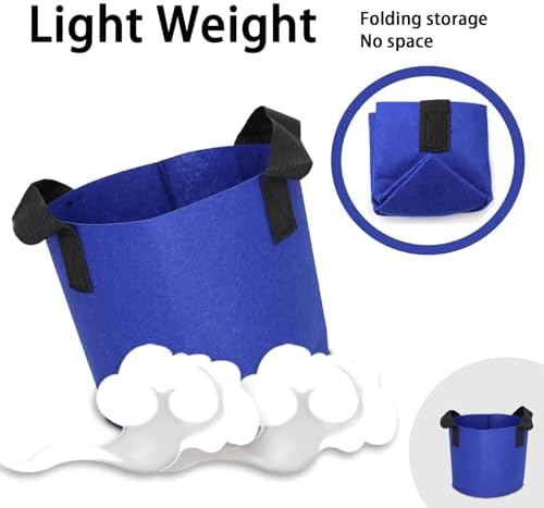 Grow Bags,Growing Pot Bags Garden Grow Bag Indoor Outdoor Fabric Aeration Plant Pot Container Flower Vegetable Pouch (Dark Blue,12Gallon) - Image 5