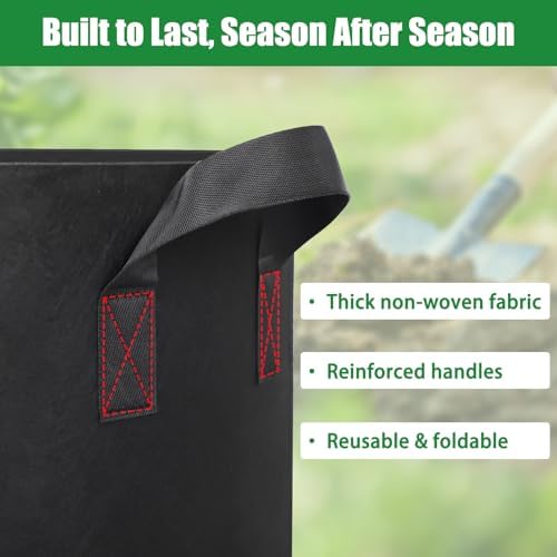 FEED GARDEN 25 Gallon Plant Grow Bags 4 Pack 300G Fabric Pots with Handles - Image 4