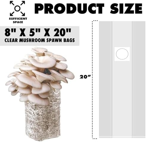 TonGass Autoclavable Mushroom Grow Bags Bulk with Microporous Filter Patchs - Image 2