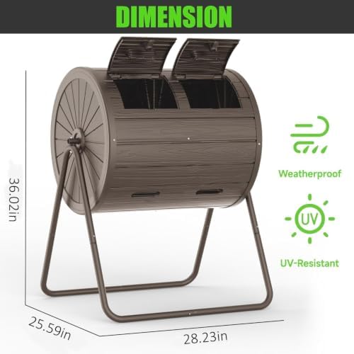 PatioZen Compost Bin 43 Gallon Outdoor, Grey - Image 6