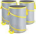 3 Pack 30 Gallon Collapsible Trash Can, Reusable Garden Leaf Bag, Pop-Up Portable Yard Waste Bags for Lawn Debris, Camping, Autumn Cleanup - Easy Storage & Carry by Byhagern