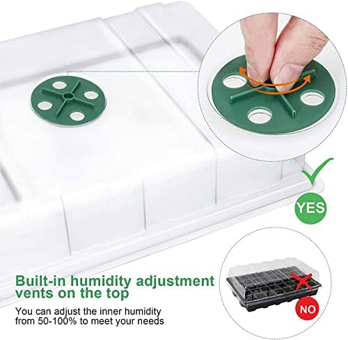 MIXC 5 Pack Seed Starter Tray, 200Cell Mini Propagator Greenhouse Grow Kit - Image 6